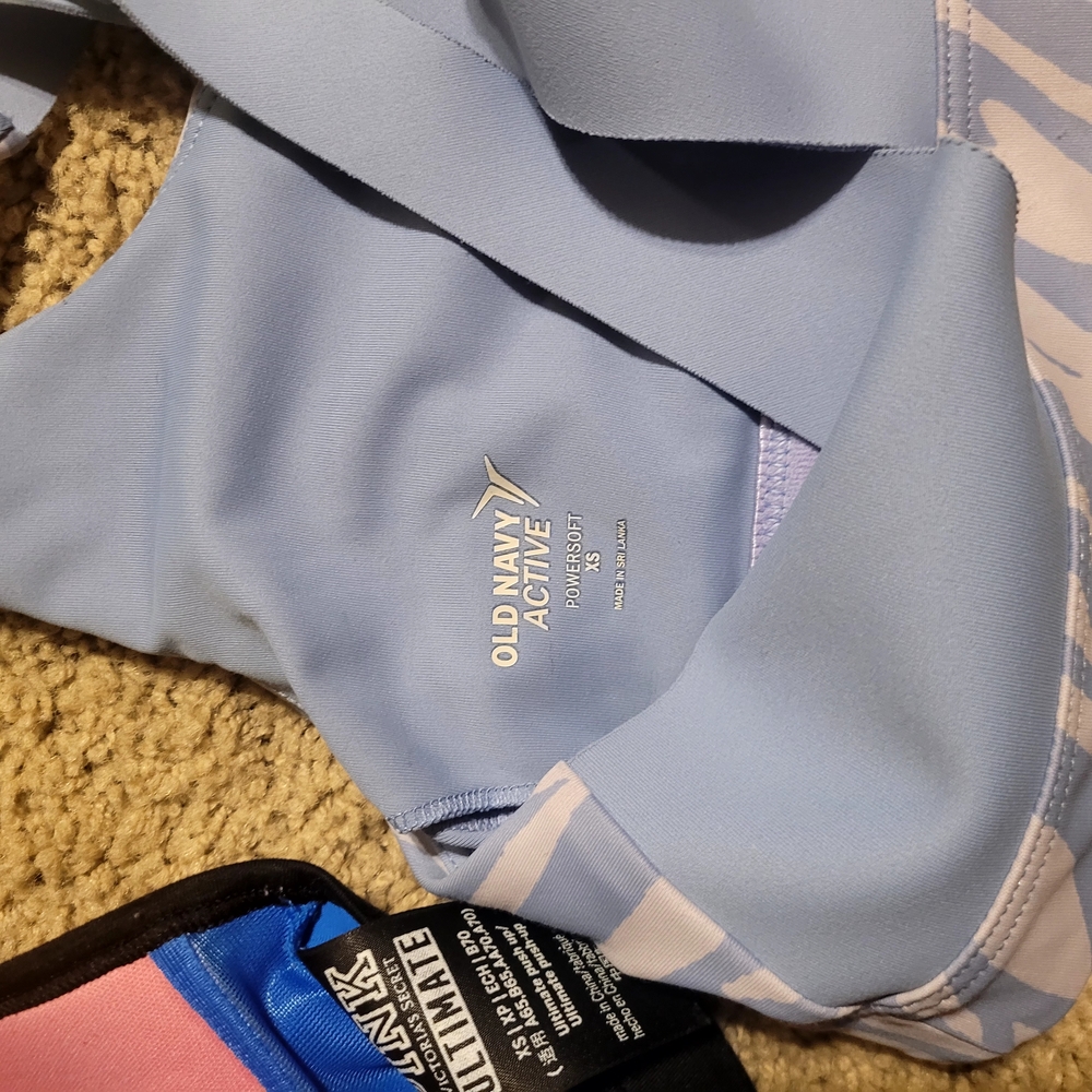 PINK Blue and OLD NAVY White Zebra Print Sports Bras - Picture 5 of 5